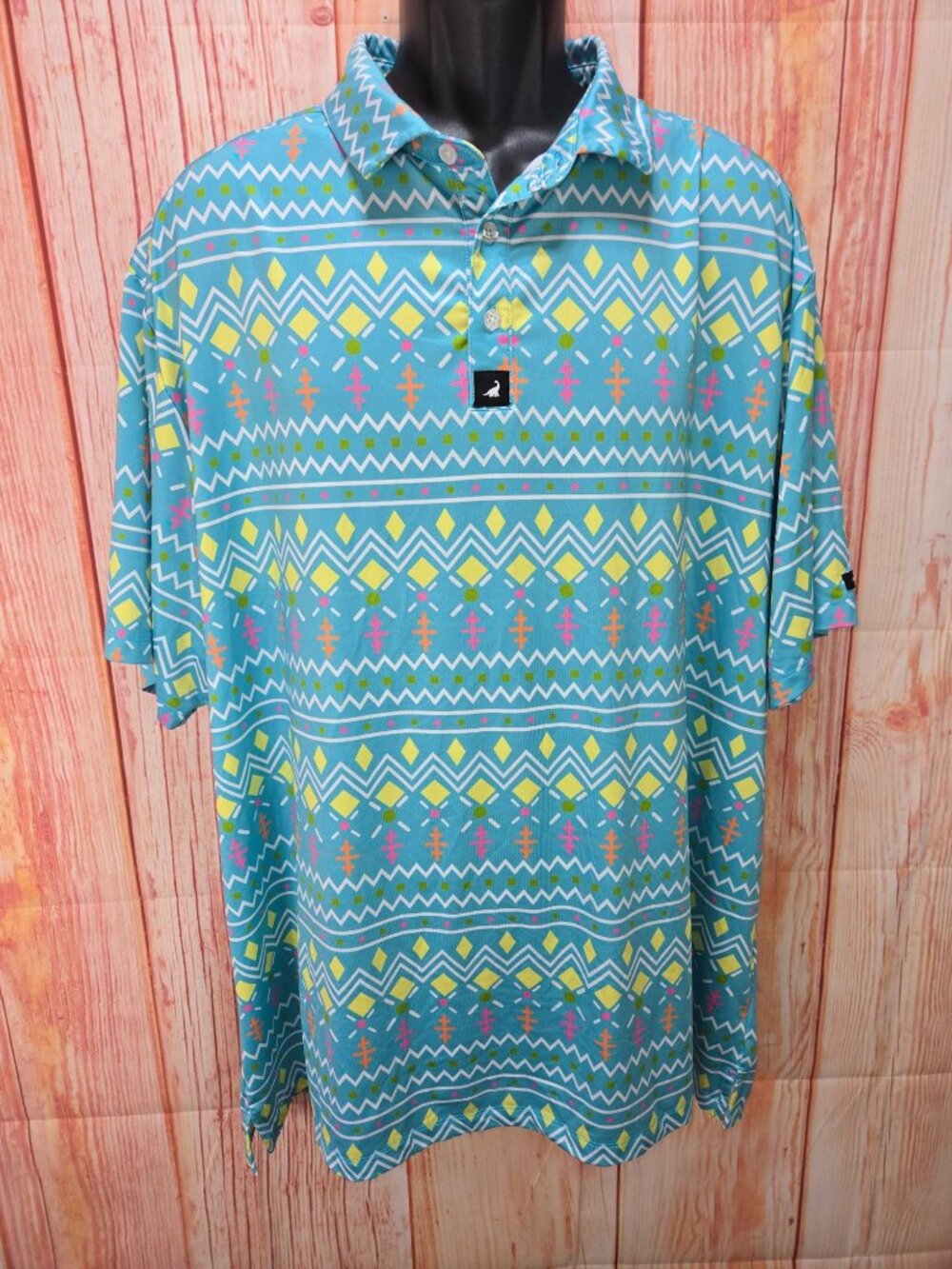 SurfCuz Mens Southwestern Geometric Print Polo 3XL
